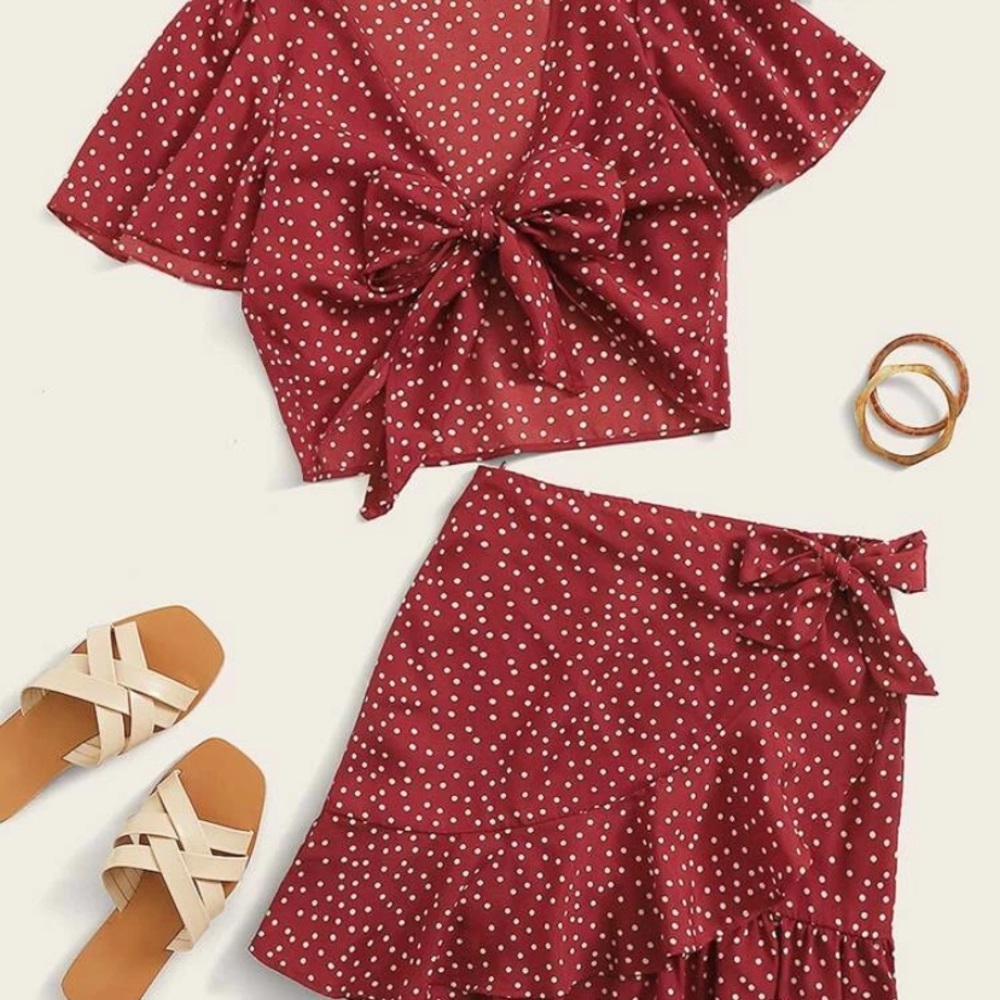 Cute Tie Top Co Ord Set JUST IN